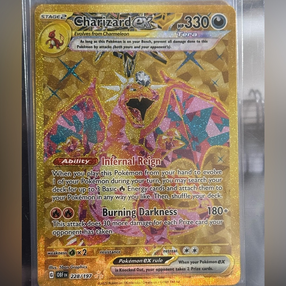 228/197 Charizard EX Obsidian Flames Gold Hyper Rare Full Art Holo